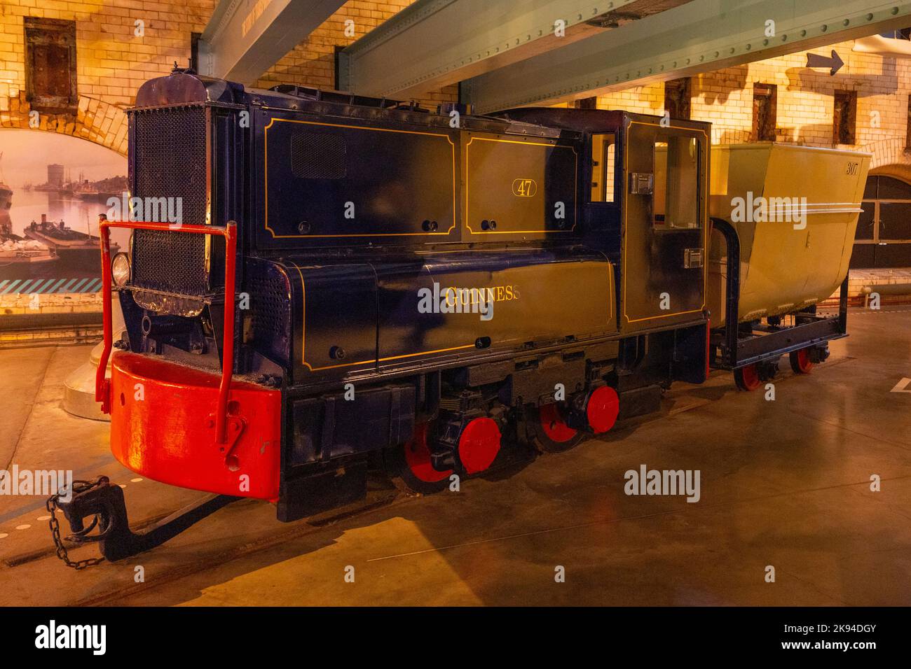 Irland Irland Irland Dublin St James's Gate Guinness Storehouse Beer Stout porter black ALE erbaut 1904 begann 1759 alte kohlegefeuerte Lokomotive Lokomotive Lokomotive Stockfoto