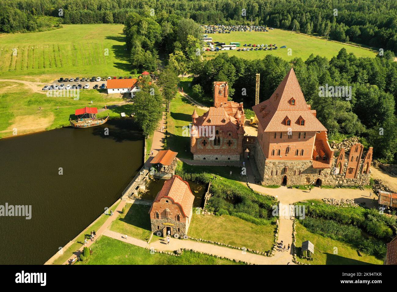 Park-Museum der interaktiven Geschichte Sulla in Weißrussland. Mittelalterlicher historischer Komplex Stockfoto