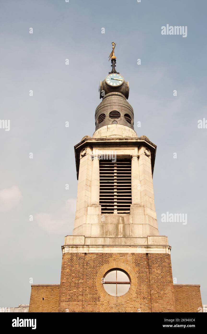 Spire, St. Anne's Parish Church, Soho, London, Großbritannien Stockfoto