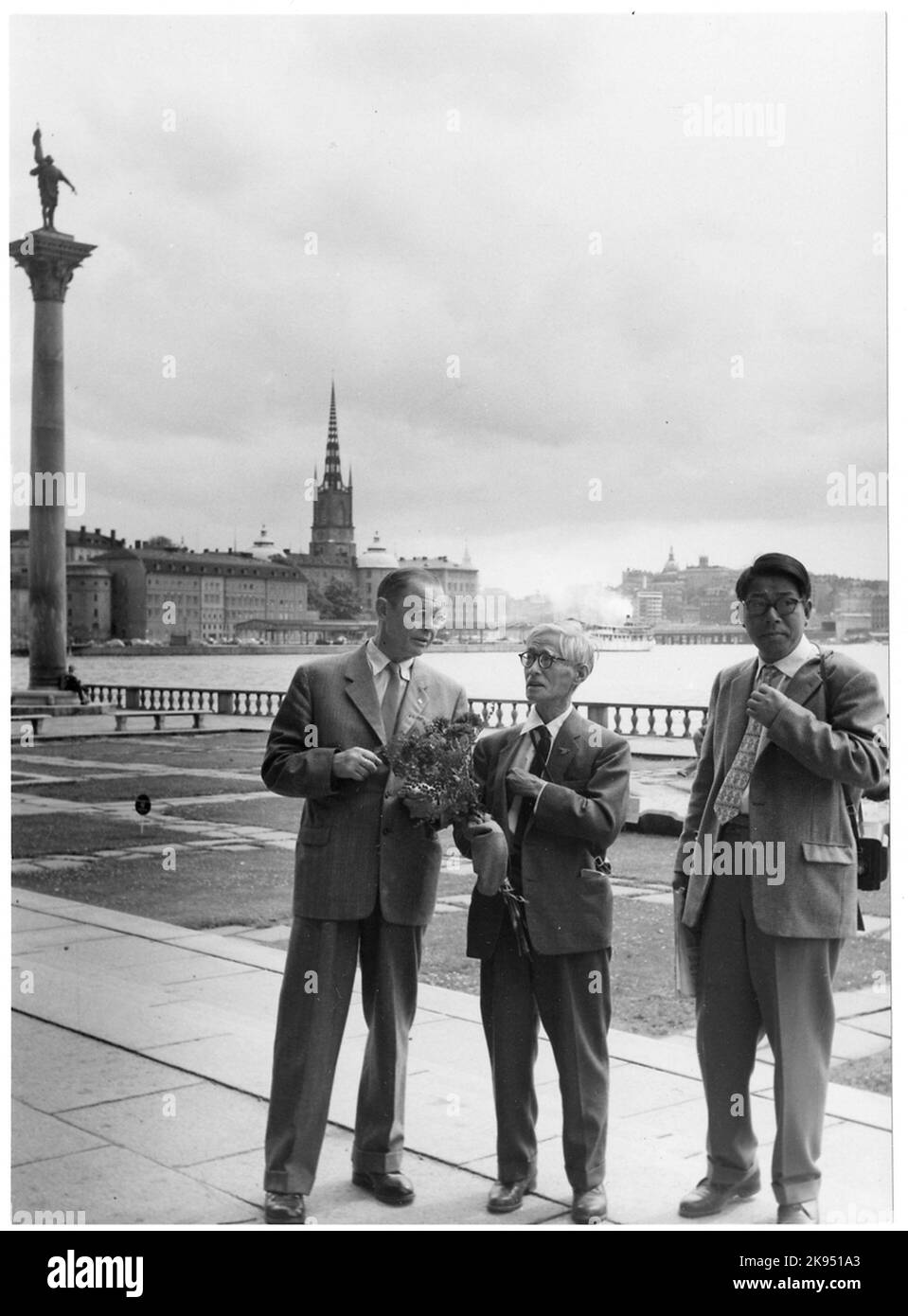 Doktor T. Kagawa vor dem Rathaus in Stockholm. Stockfoto