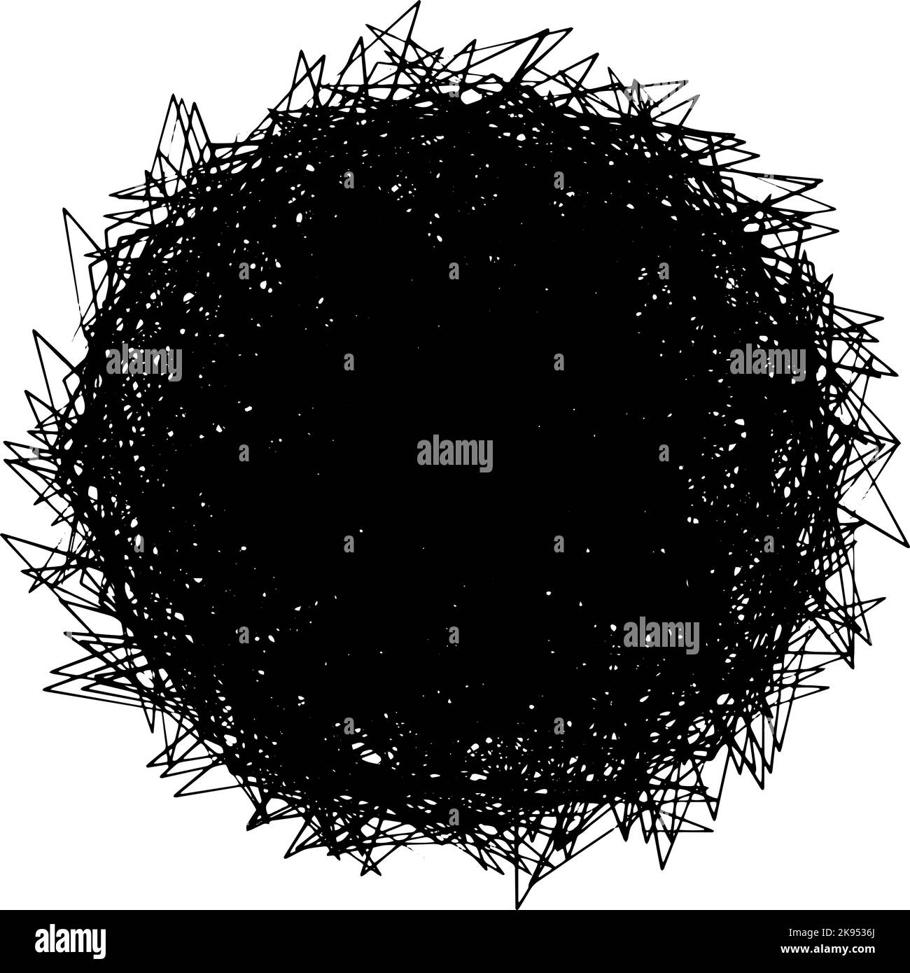 Ein schwarzes chaotisches handgezeichnetes Skizzenobjekt Stock Vektor