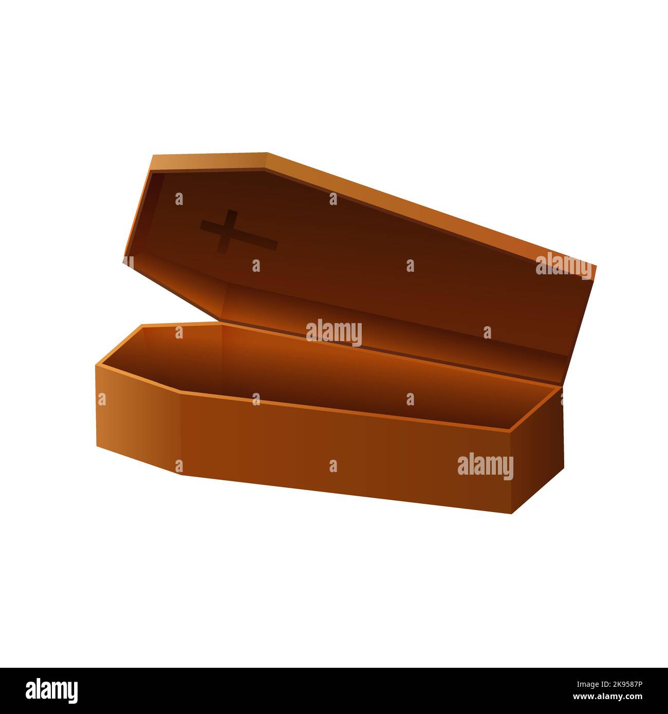Offener Holzsarg mit Deckel Stock Vektor