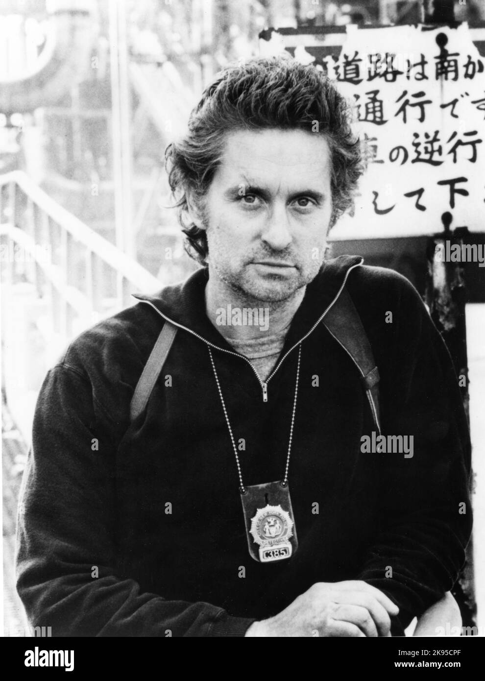 MICHAEL DOUGLAS Portrait von DAVID JAMES im SCHWARZEN REGEN 1989 Regie RIDLEY SCOTT geschrieben von Craig Bolotin und Warren Lewis Musik Hans Zimmer Jaffe-Lansing / Pegasus Film Partners / Paramount Picturs Stockfoto