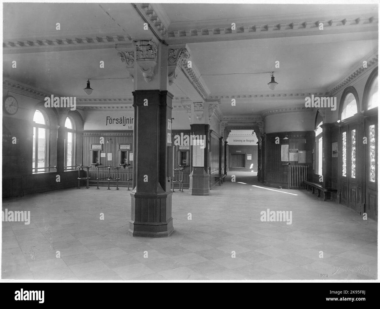 Die Wartehalle in Borås Central im Jahr 1920s. Stockfoto