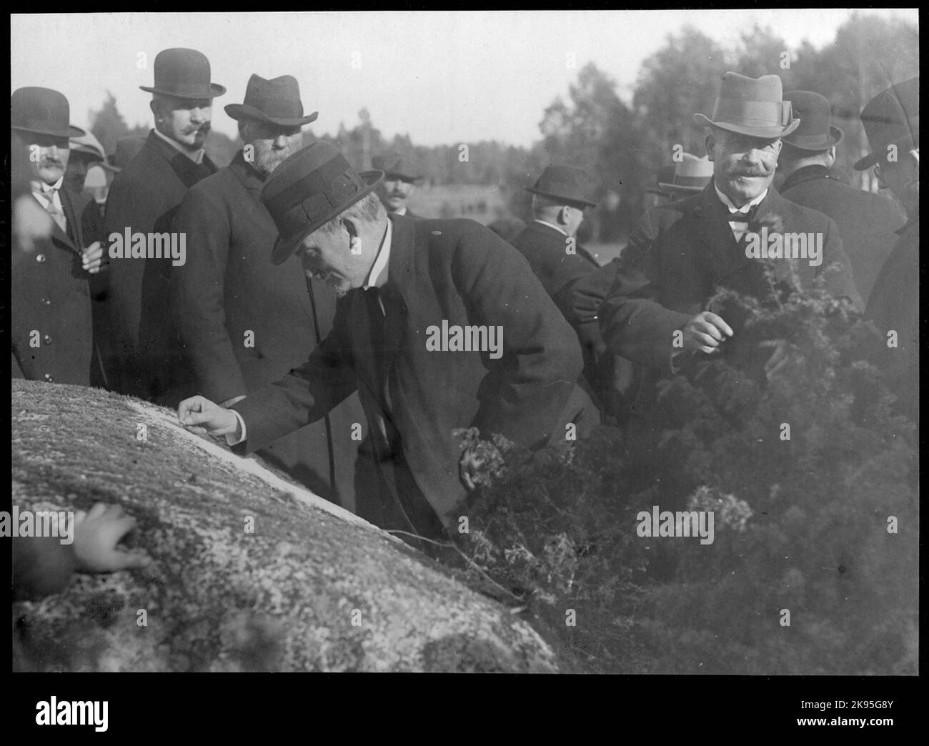 Namensgebung auf Memory Stone. Stockfoto