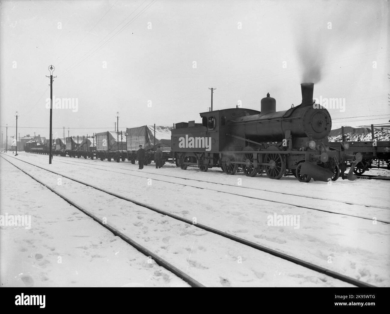 SWB L3 45. Dampflokomotive mit Güterzug. Die Lokomotive wurde 1900 hergestellt und 1965 verschrottet. Stockfoto