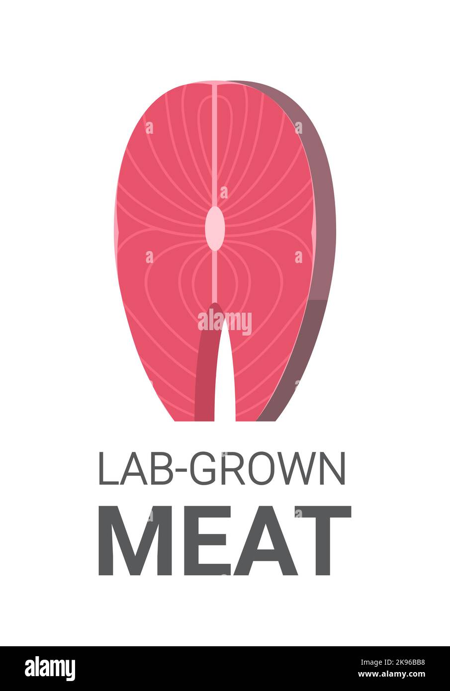 Kultiviertes rohes rotes Fleisch aus tierischen Zellen künstliches Labor gezüchtetem Fleisch Produktionskonzept vertikal Stock Vektor