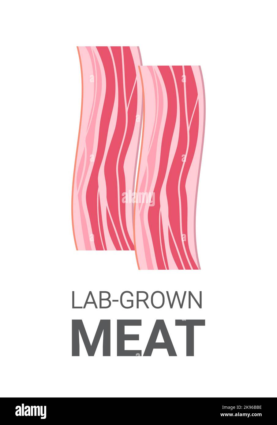 Kultivierter roher roter Fleischspeck aus tierischen Zellen künstliches Labor gezüchteter Fleischproduktion Konzept vertikal Stock Vektor