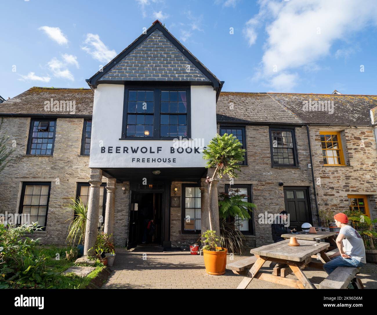 Beerwolf Bücher Freehaus Falmouth Cornwall UK Stockfoto