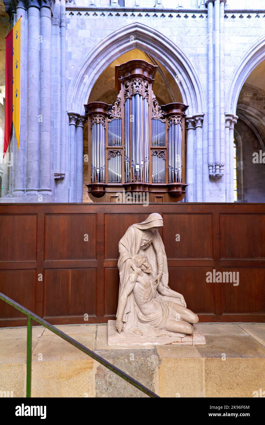 Saint Malo Bretagne Frankreich. Kathedrale St. Vincent. Pfeifenorgel Stockfoto