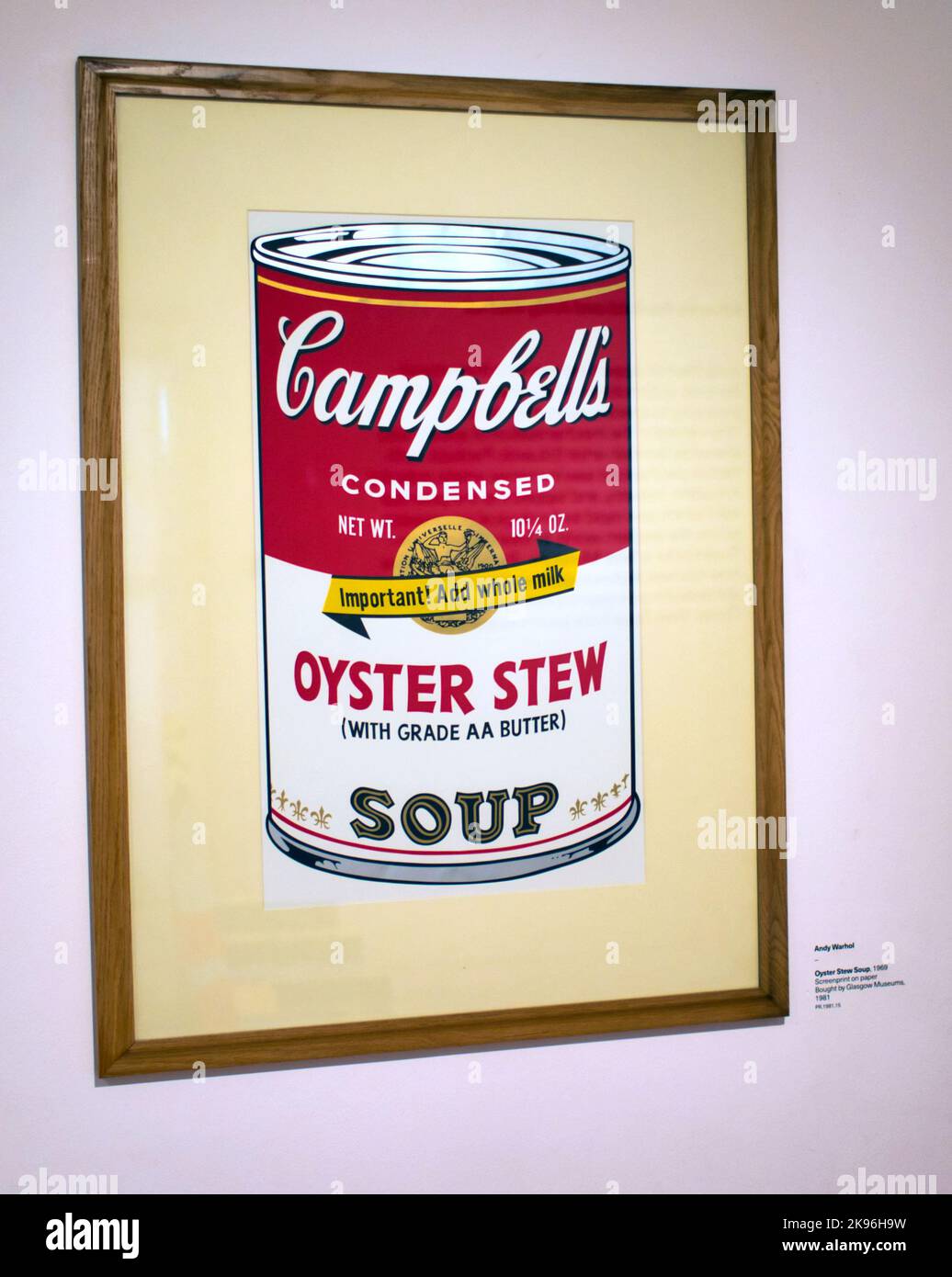 Glasgow Museum of Modern or GOMA interior Andy Warhol, Oyster Stew from Campbell's Soup II, 1969 Stockfoto