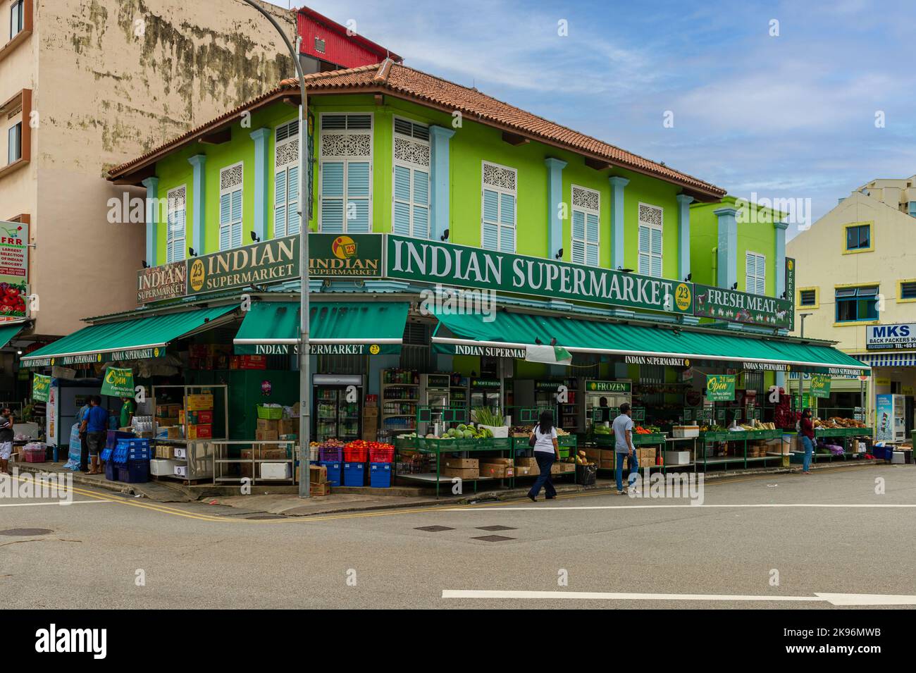 Ein großer indischer Supermarkt in Little India, Singapur Stockfoto