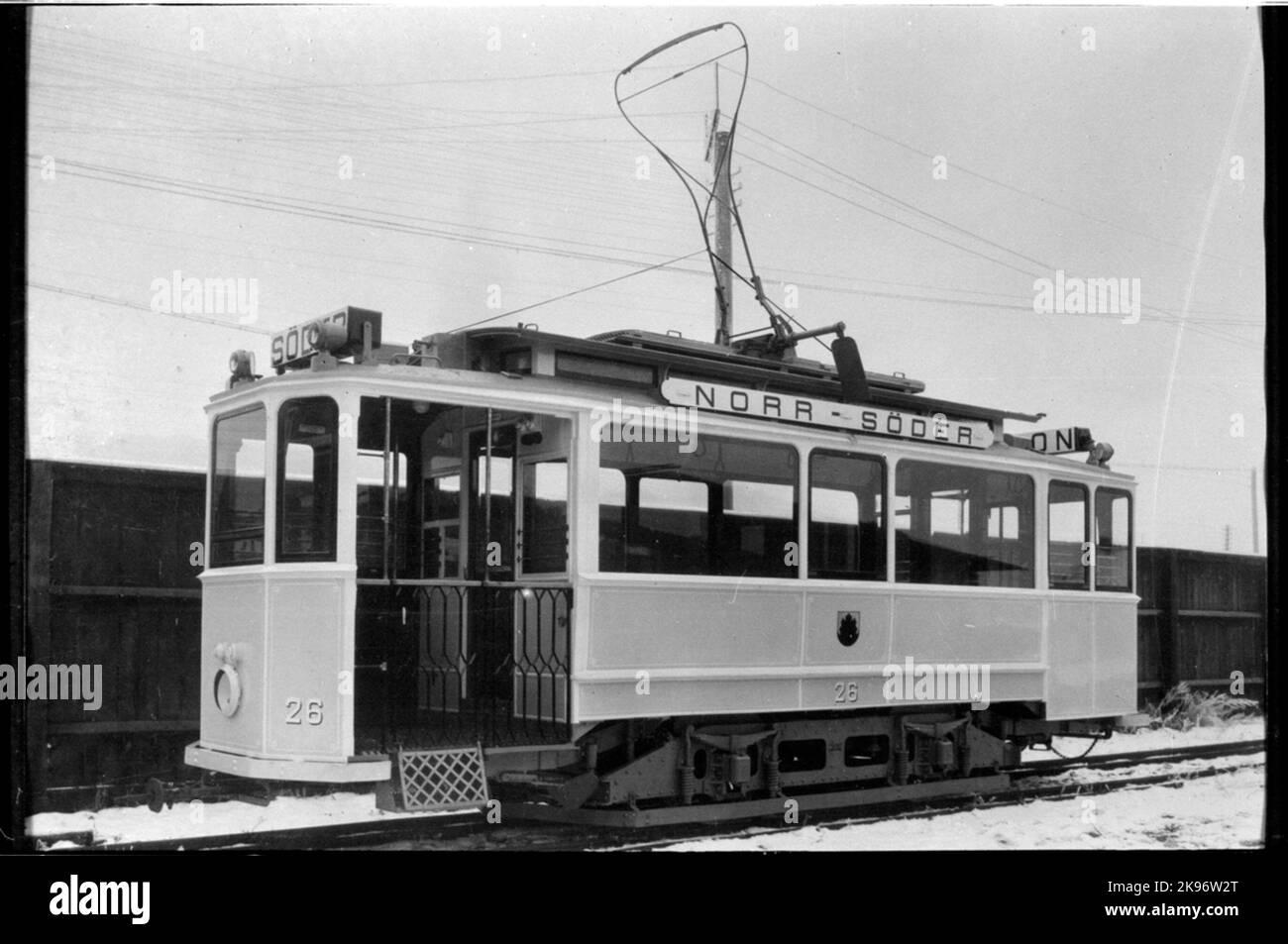 Lieferbild auf Helsingborg Stadtbahnen, HSS C 26. Stockfoto