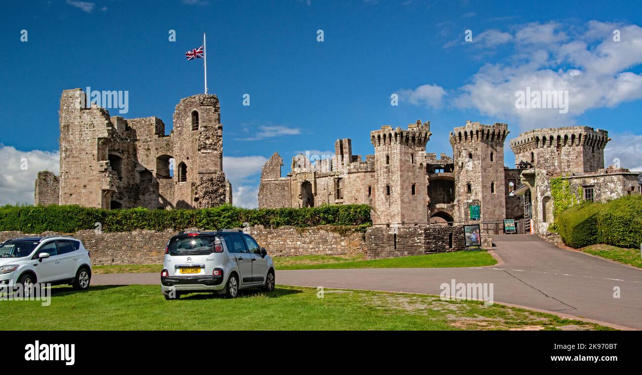 Raglan Castle / Castell Rhaglan. Wales. Stockfoto