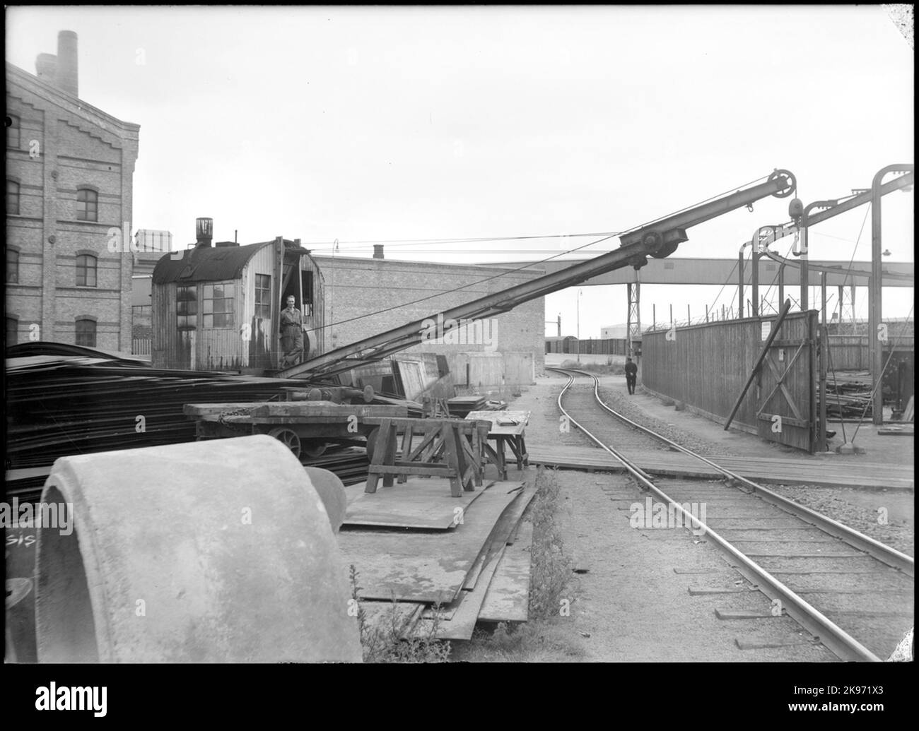 Kranwagen von Helsingborg Varvs ab. Stockfoto