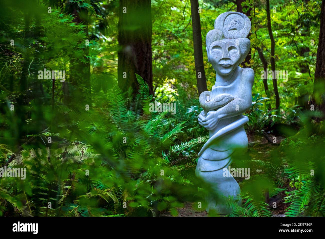 Skulptur im Big Rock Garden Park, Bellingham, Washington, USA Stockfoto