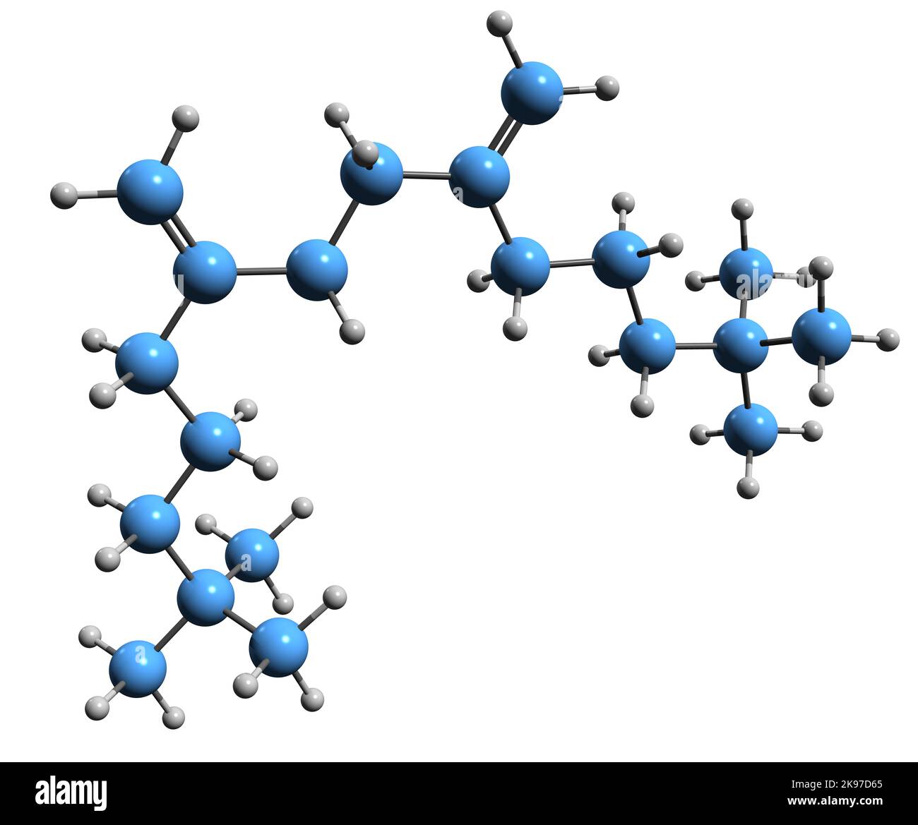 3D Aufnahme der Skelettformel von Suxamethonium-Chlorid - molekulare chemische Struktur von Suxamethonium isoliert auf weißem Hintergrund Stockfoto