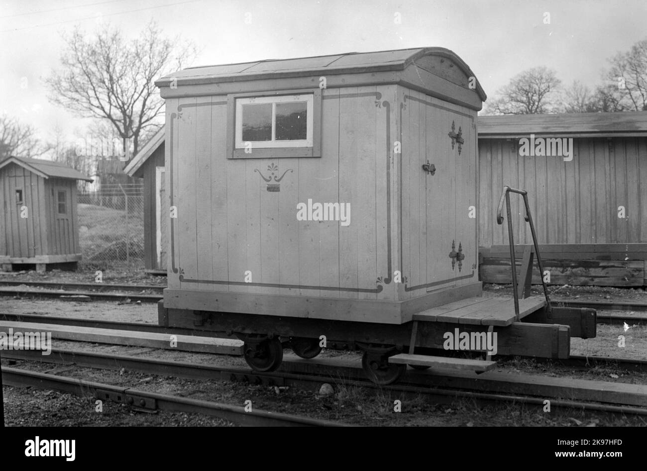 Karosseriebahn, PKW; Eisenbahnmuseum. Ark Nr. 23. Stockfoto