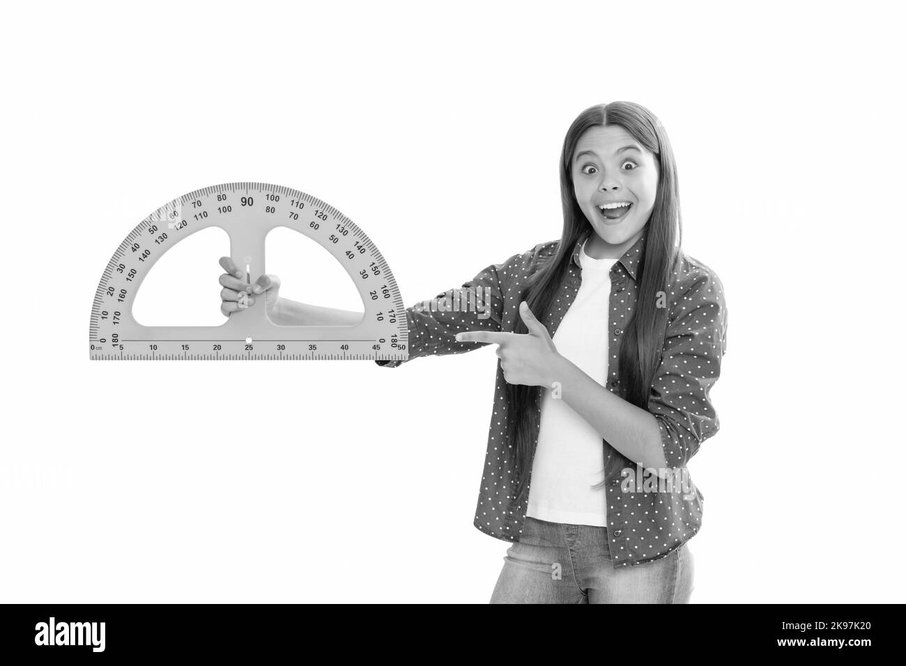 trigonometrie Schreibwaren. Messen und Größen. Bildung für Kinder. Mathematik. Stockfoto