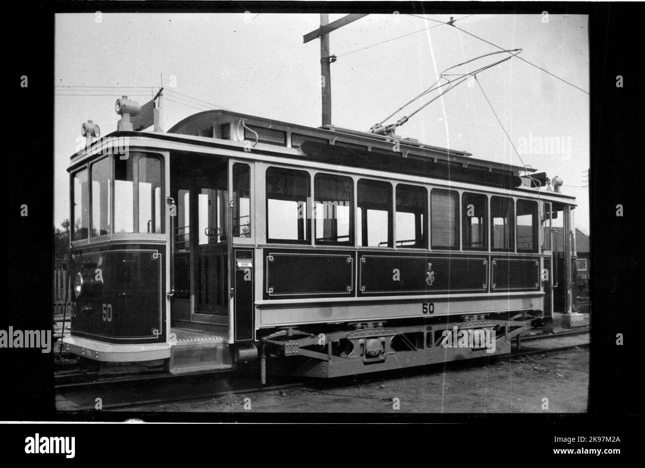 Lieferbild auf den Straßenbahnlinien von Malmö City, MSS B 50. Stockfoto