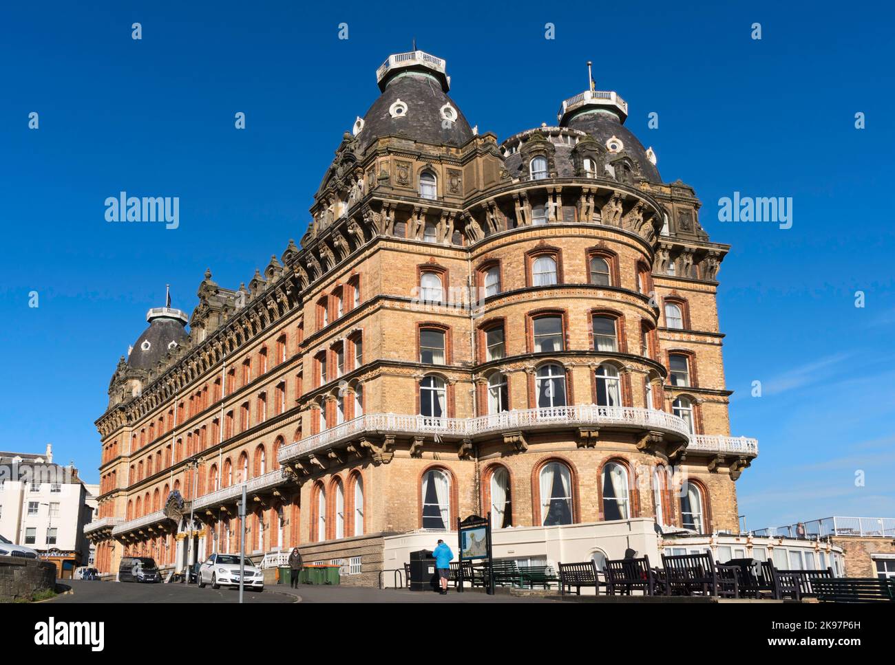 Das denkmalgeschützte Grand Hotel in Scarborough, North Yorkshire, England, Großbritannien Stockfoto