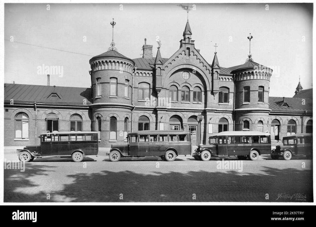 Borås untere Station in der 1920s. Stockfoto