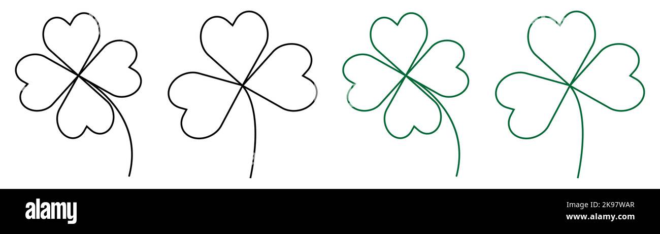Symbole der Kleeblattlinie. St. patrick-Symbol. Ökologisches Konzept. Stock Vektor