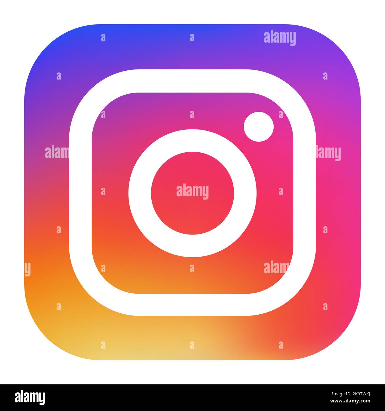 Kamerasymbol mit Instagram-Logo. Vektorgrafik redaktionelle Illustration isoliert auf weißem Hintergrund Stock Vektor