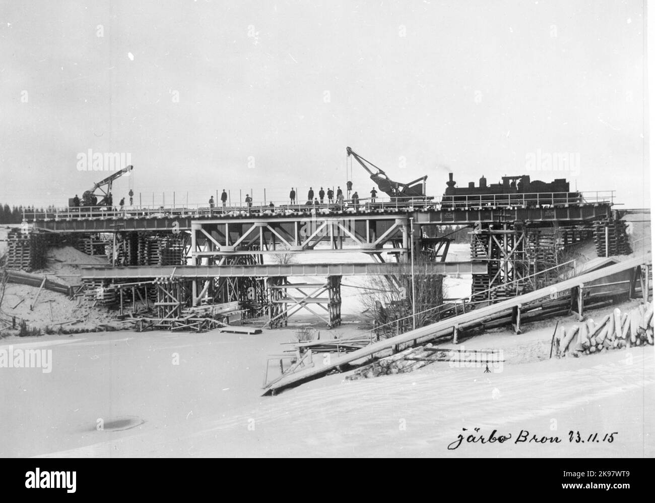 Brückenwechsel Järbobron Stockfoto