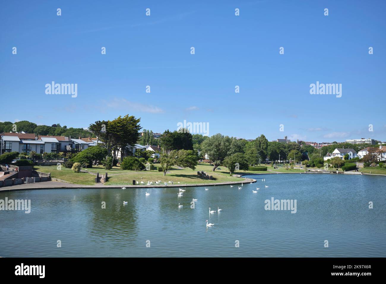 Marine Lake bei Cold Knap Gardens Barry South Wales UK Stockfoto