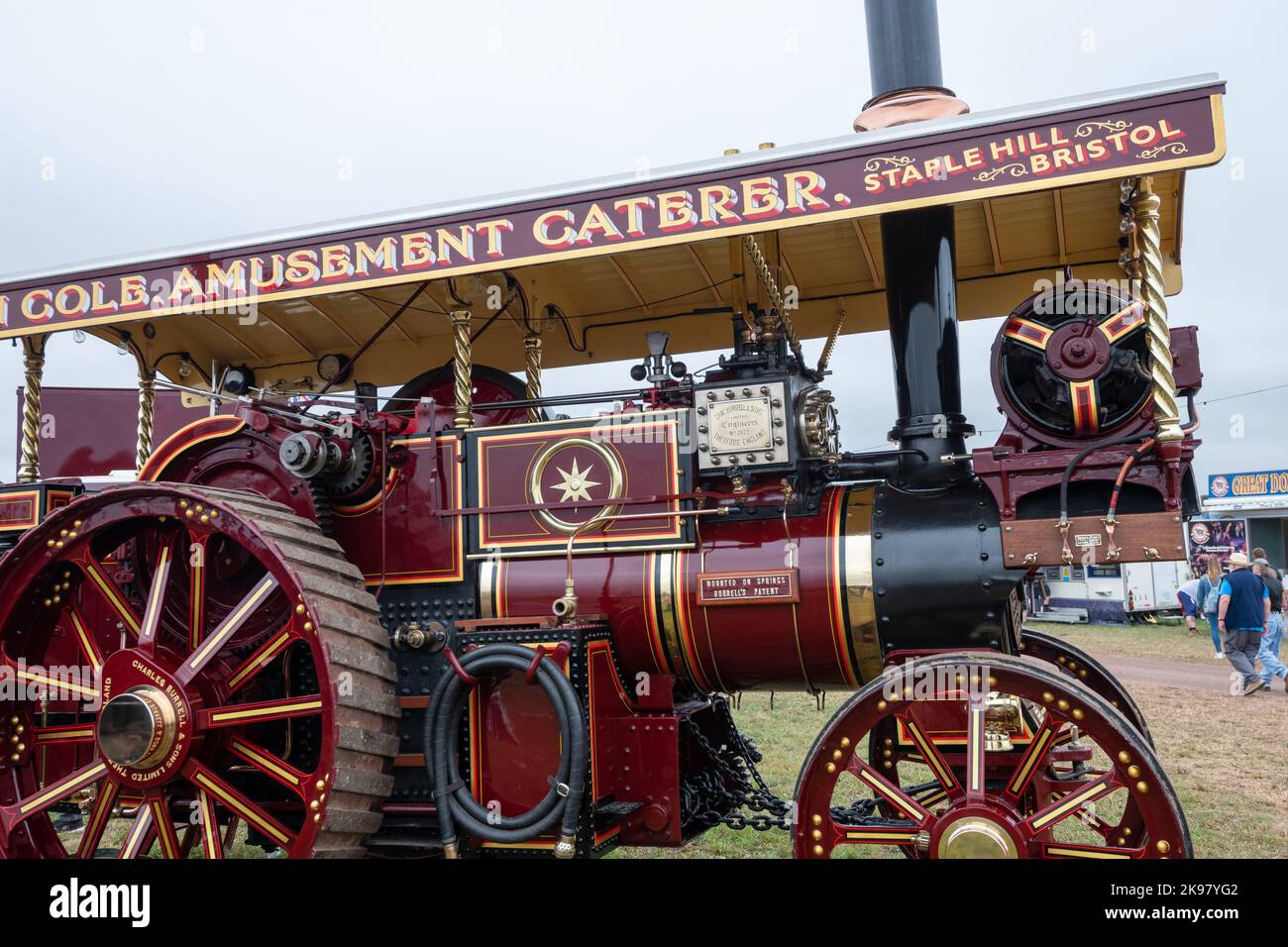 Tarrant Hinton.Dorset.Vereinigtes Königreich.August 25. 2022.Ein restaurierter Burrell showmans Motor aus dem Jahr 1898 ist auf der Great Dorset Steam Fair zu sehen Stockfoto
