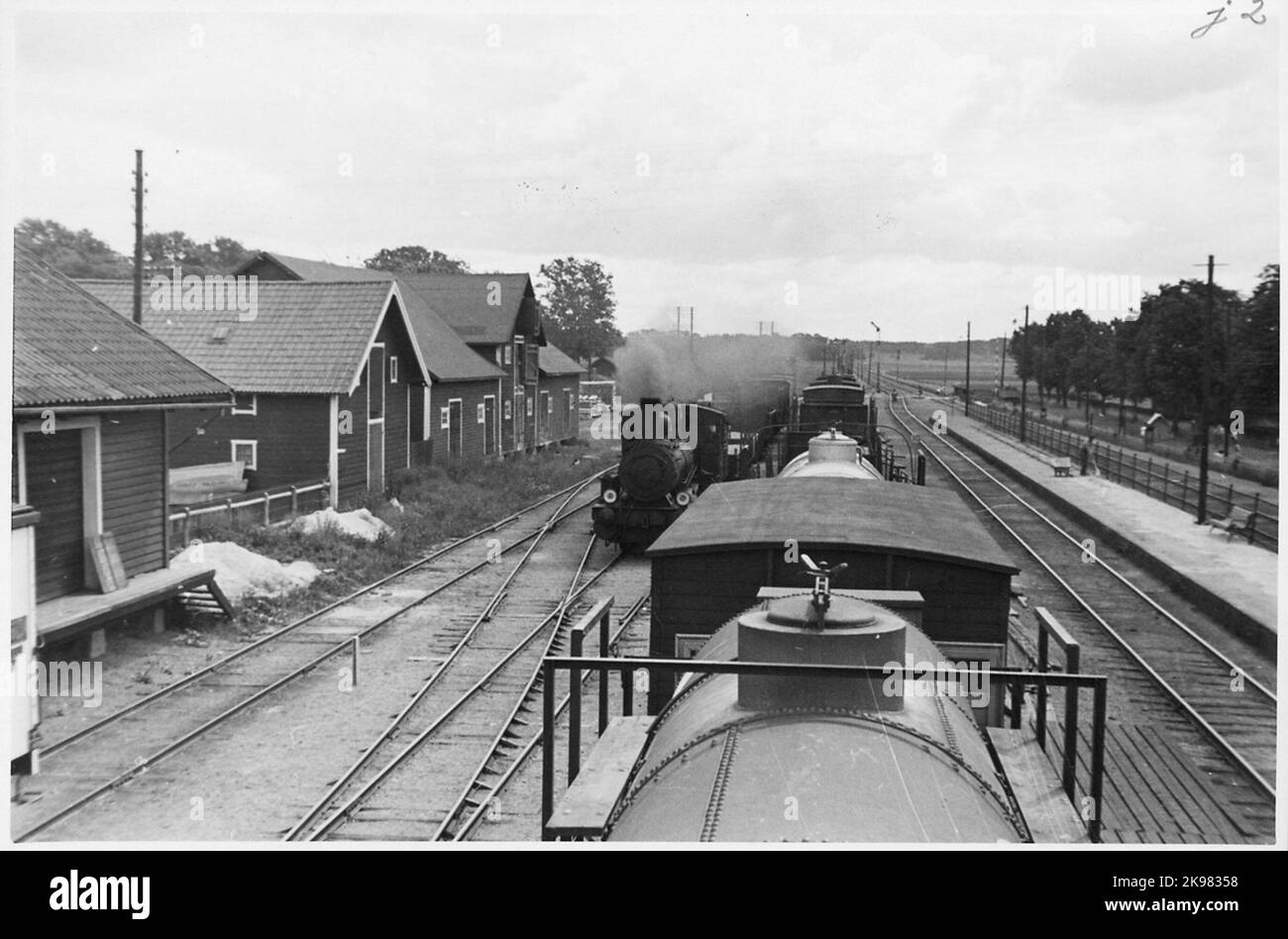 Bahnhof Knivsta. Stockfoto