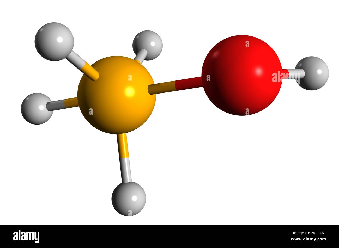 3D Aufnahme der Skelettformel des Ammoniumhydroxids - molekularchemische Struktur der Ammoniumlösung auf weißem Hintergrund isoliert Stockfoto