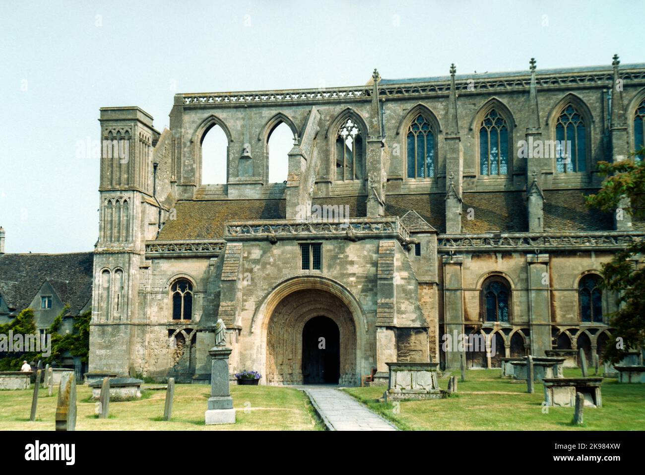 Lacock Abbey in Wiltshire. Auf Film aufgenommen. Stockfoto