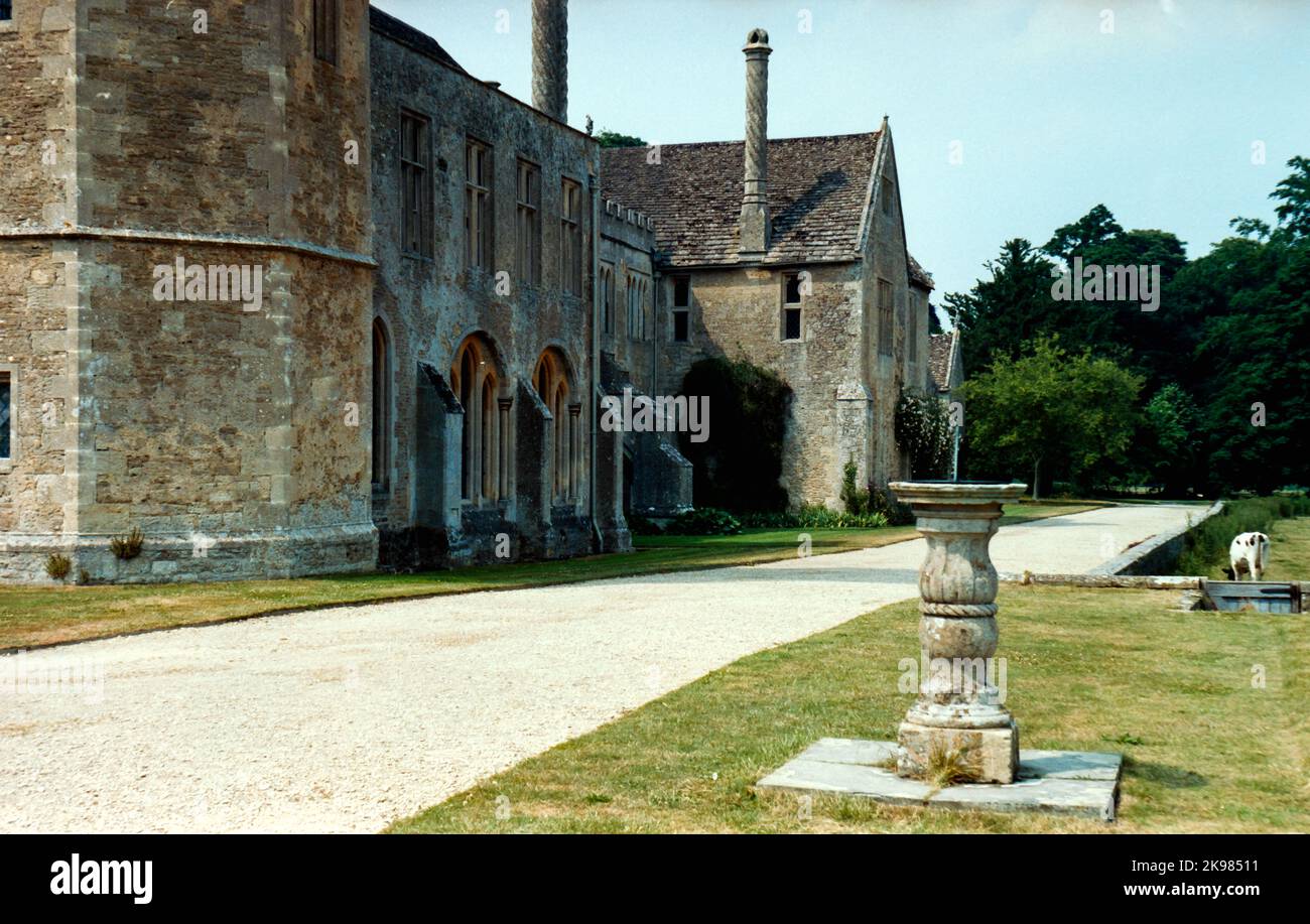Lacock Abbey in Wiltshire. Auf Film aufgenommen. Stockfoto