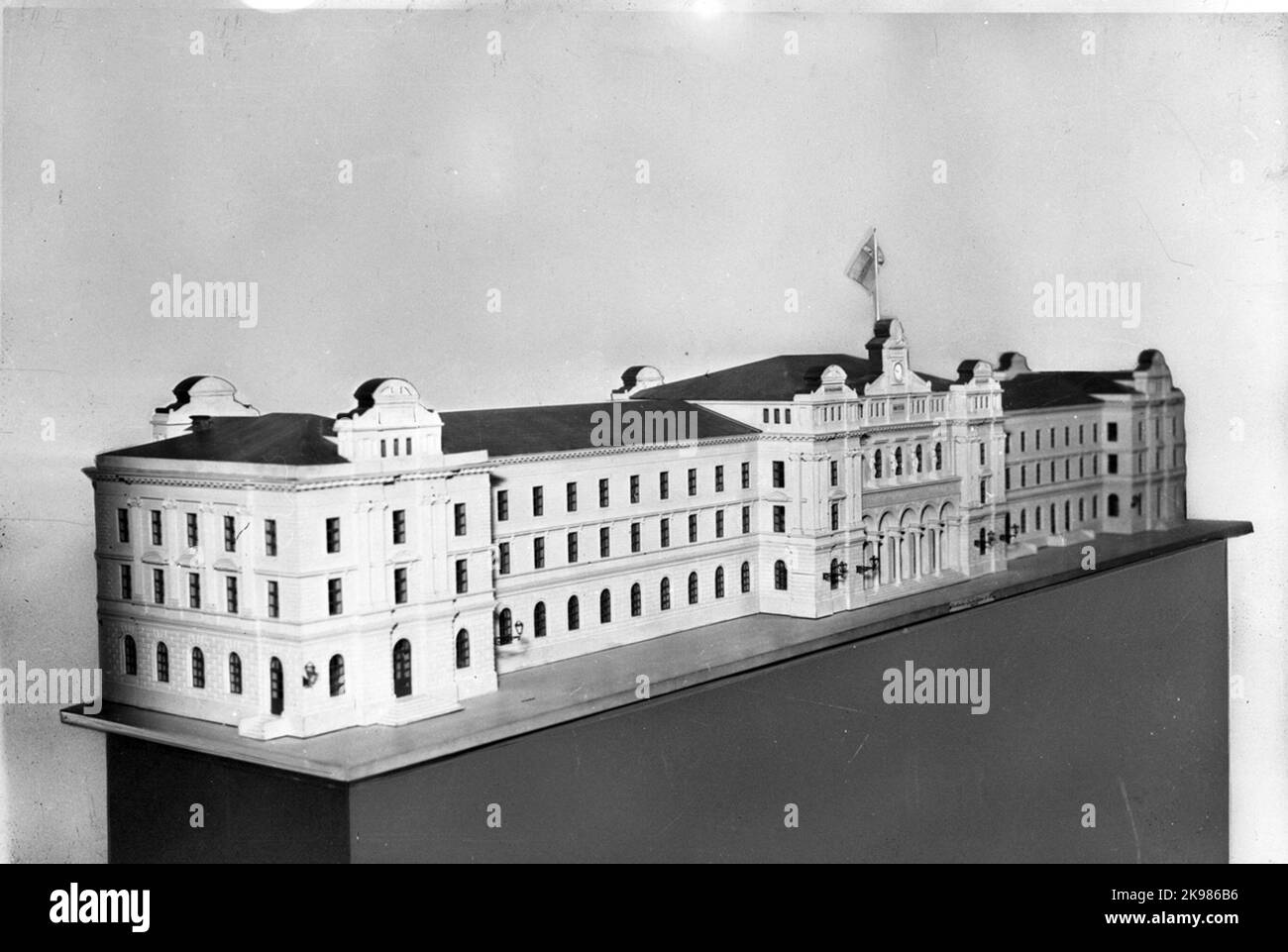 Modell von Stockholm Central, 1871; Eisenbahnmuseum Stockfoto