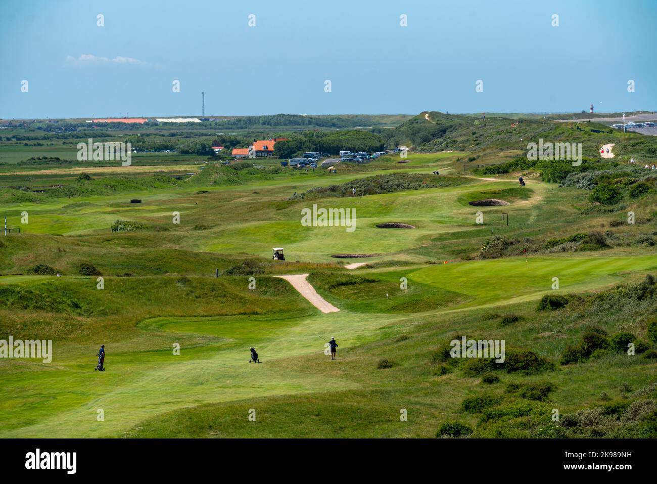 Golfplatz in den Dünen, Domburg Golf Club, Domburg in Zeeland, Badeort, Küste, Niederlande Stockfoto