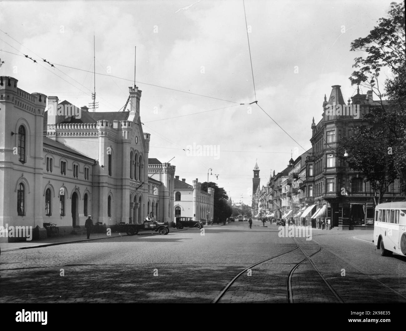Landskrona & Helsingborgs Railway, L & HJ, Helsingborg Central Gatusidan, Stockfoto