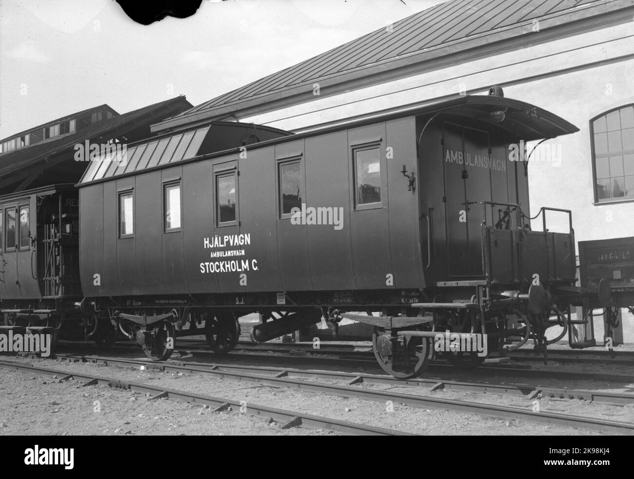 Staatsbahnen, SJ Ambulance Car Stockfoto