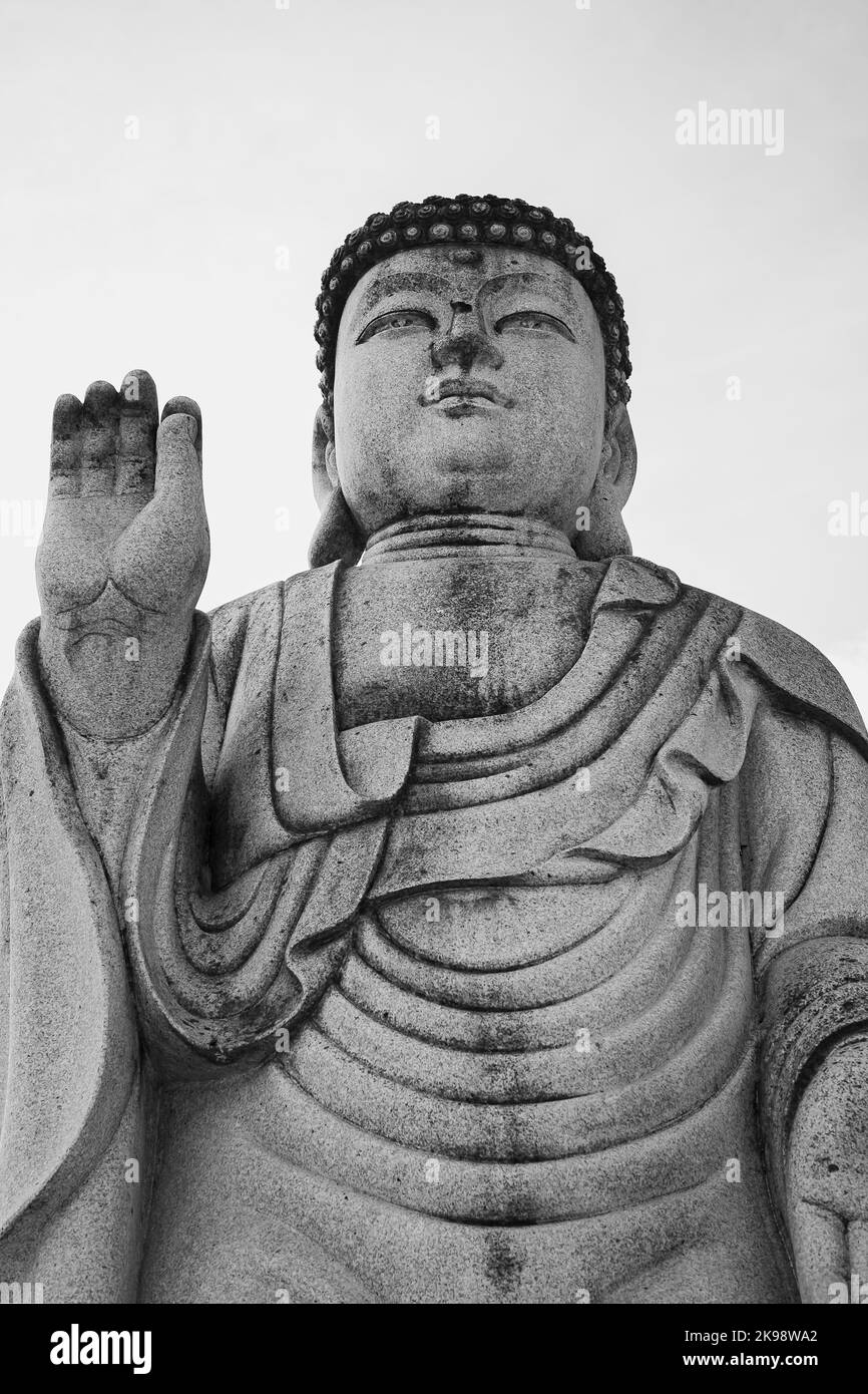 Großer Buddha Ushiku Daibutsu. Die größte Buddha-Statue der Welt Diese Kopie wurde im Alberni BC Kanada-Oktober 5,2022 angefertigt. Reisefoto, niemand Stockfoto