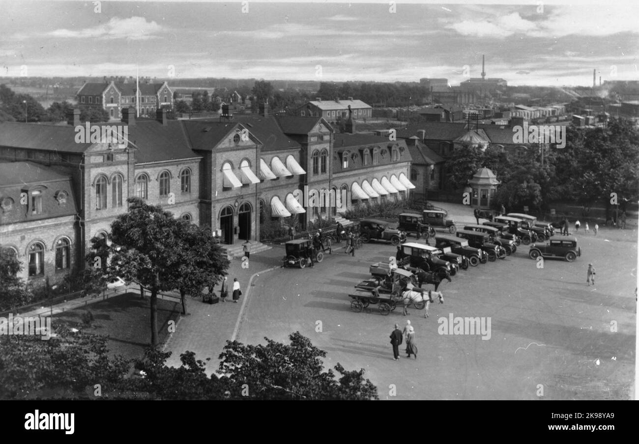 Blick auf den Bahnhof Stockfoto