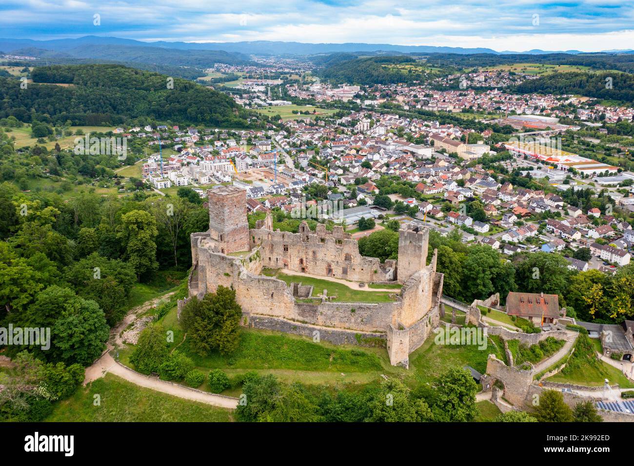 Schloss Rötteln oder Burgruine Rötteln, Lörrach, Deutschland Stockfoto
