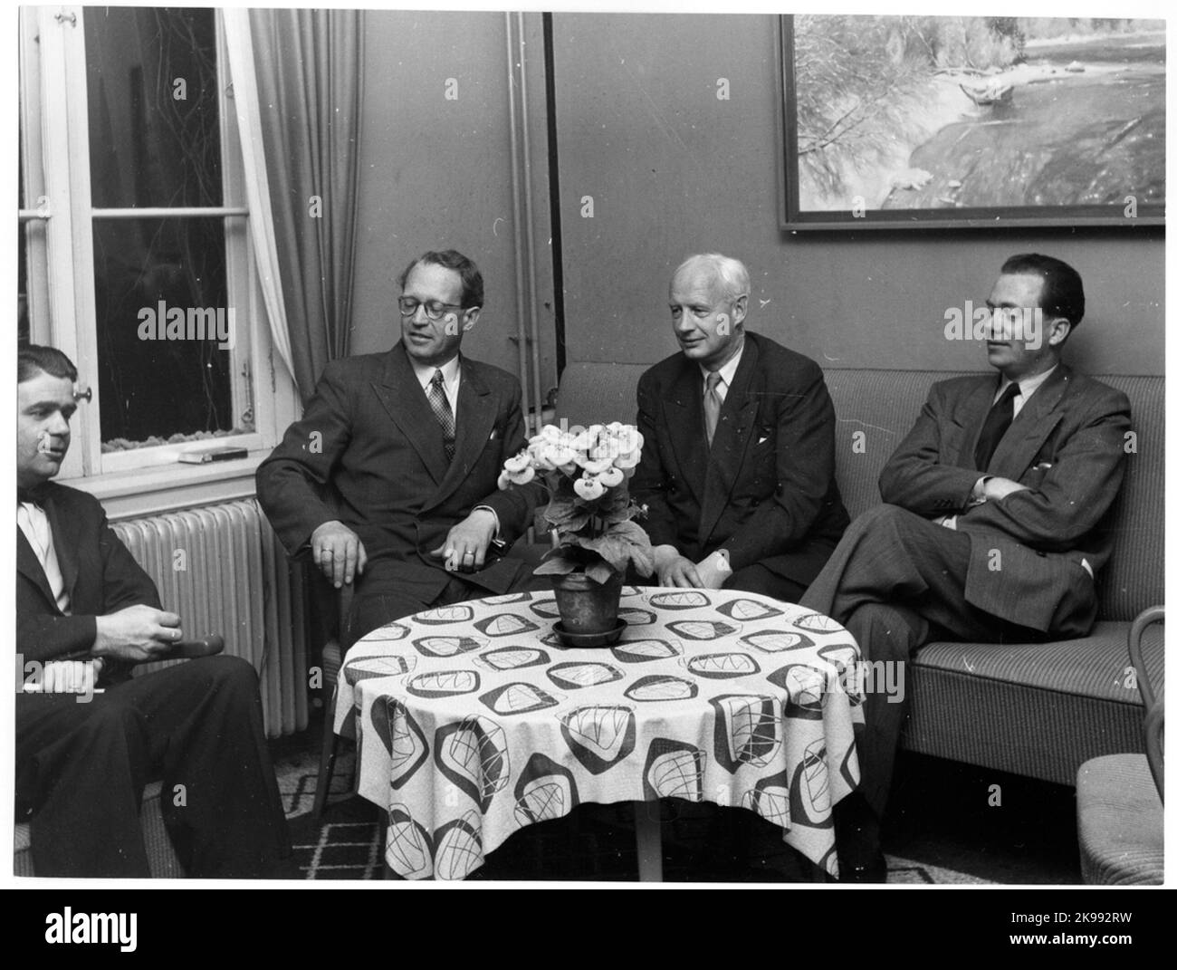 Das Semester wurde unter dem Verkehrsrat am 23-24. April 1955 in Fredensborg durchgeführt. Stockfoto