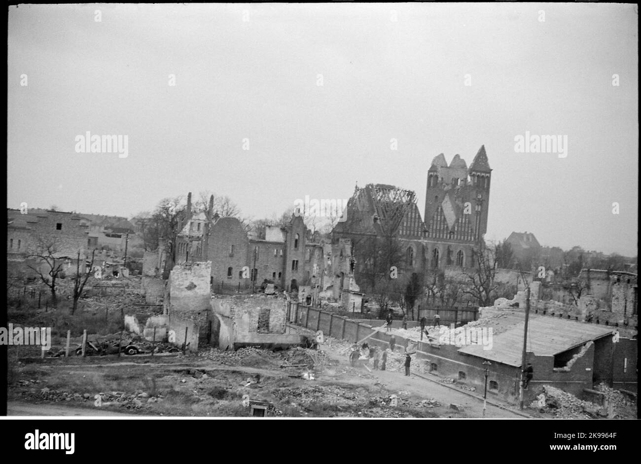 Ruinen in Danzig, 1945. Stockfoto