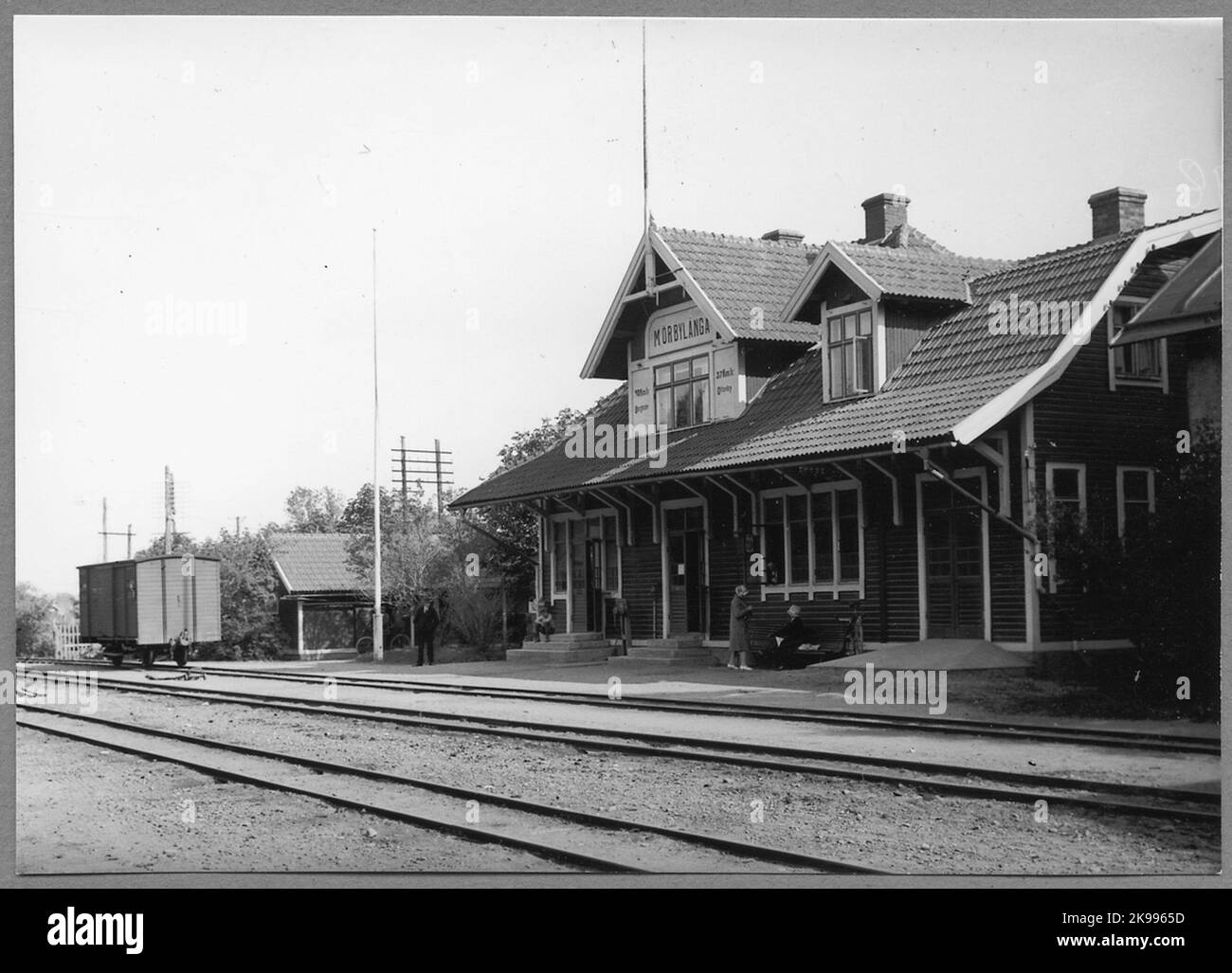 Bahnhof Mörbylånga. Stockfoto