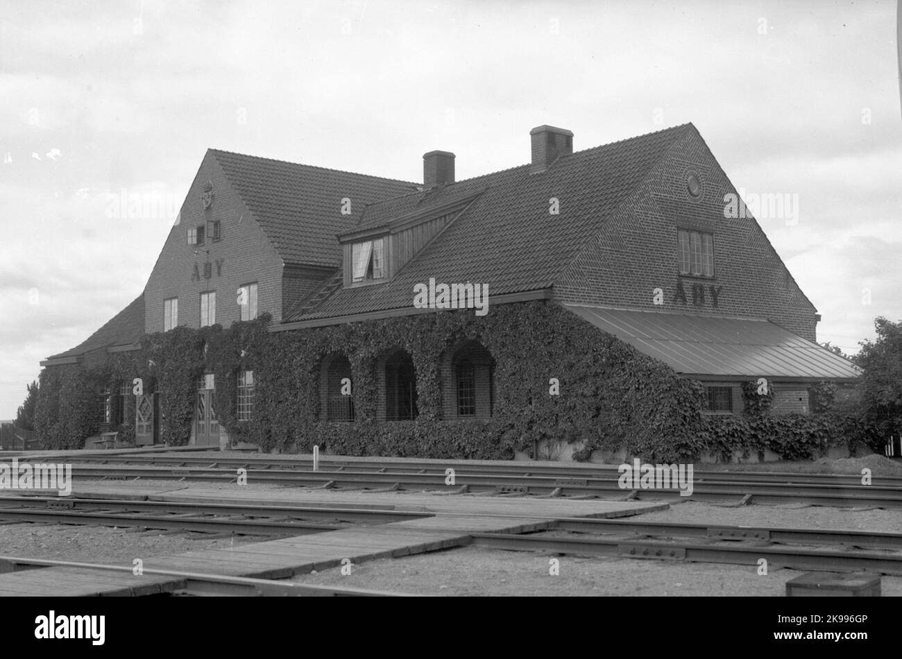 Bahnhof Åby. Stockfoto