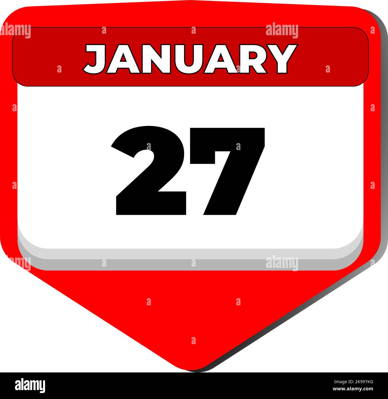 27 Januar Vektor-Symbol Kalendertag. 27 Datum Januar. Siebenundzwanzigsten Tag des Januar. 27. Datumsnummer. 27-Tage-Kalender. Siebenundzwanzig Datum Stock Vektor