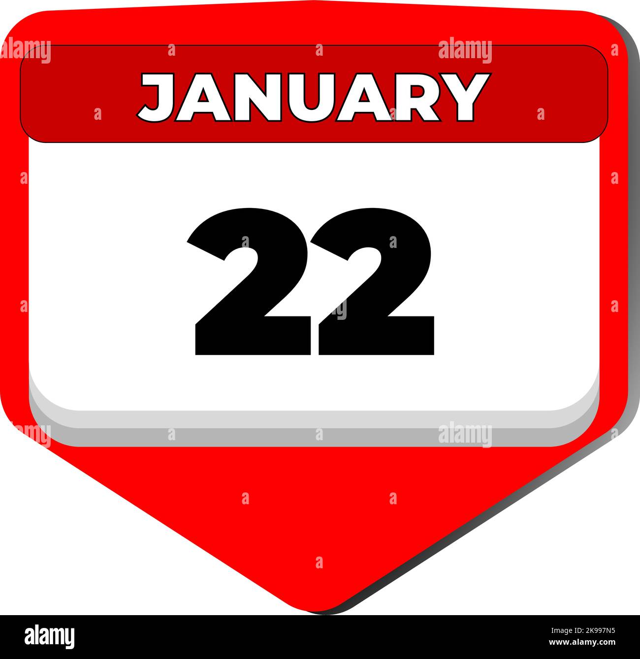 22 Januar Vektor-Symbol Kalendertag. 22 Datum Januar. 22. Tag im Januar. 22. Datumsnummer. 22-Tage-Kalender. Zweiundzwanzig Datum Stock Vektor