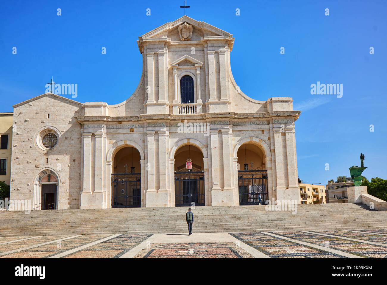 Hafenstadt Cagliari Hauptstadt der italienischen Mittelmeerinsel Sardinien. Heiligtum unserer Lieben Frau von Bonaria, und Stockfoto