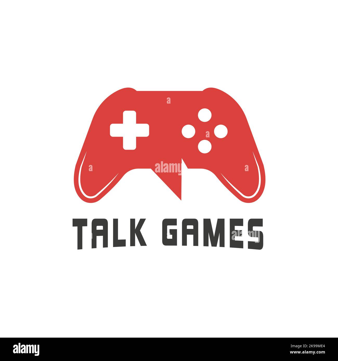 Game Stick Template Design Talk Vektor Spiel Logo, digitale Technologie, modern, Unterhaltung. Lustiges Spiel Stock Vektor